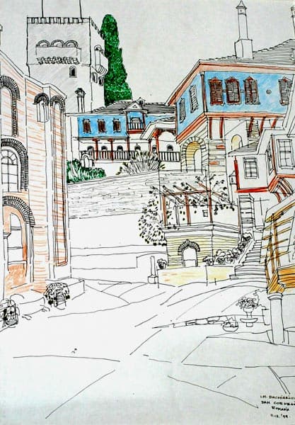 Sf. M. Dokiariou - Curte Interioară cu turnul de apărare